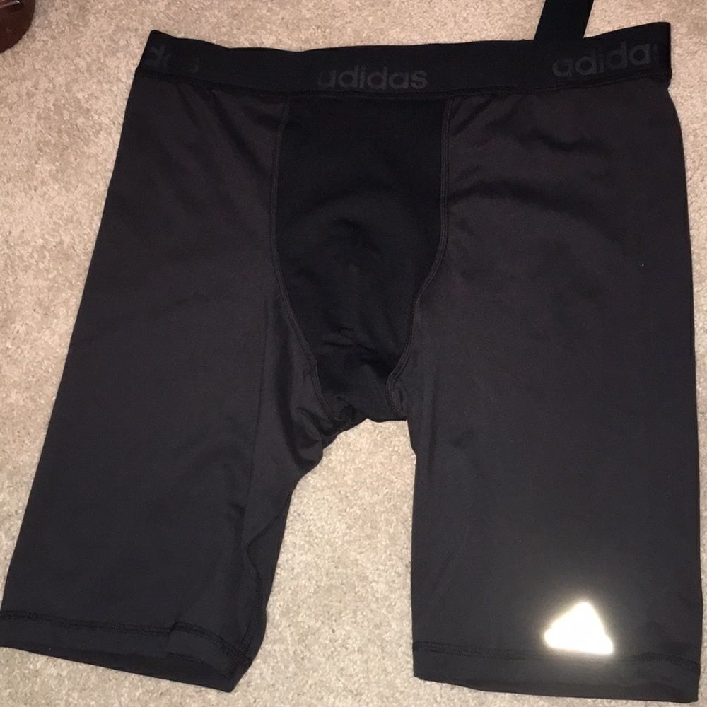New w/tag Black stretch Adidas basketball stretch compression shorts-XLT tall